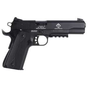 GSG GSG1911ADOP M1911 ADOP 22 LR 10+1 5" Black Steel/Threaded Barrel & Serrated Slide, Zinc Alloy w/Accessory Rail & Beavertail Frame Black Double Diamond Polymer Grip