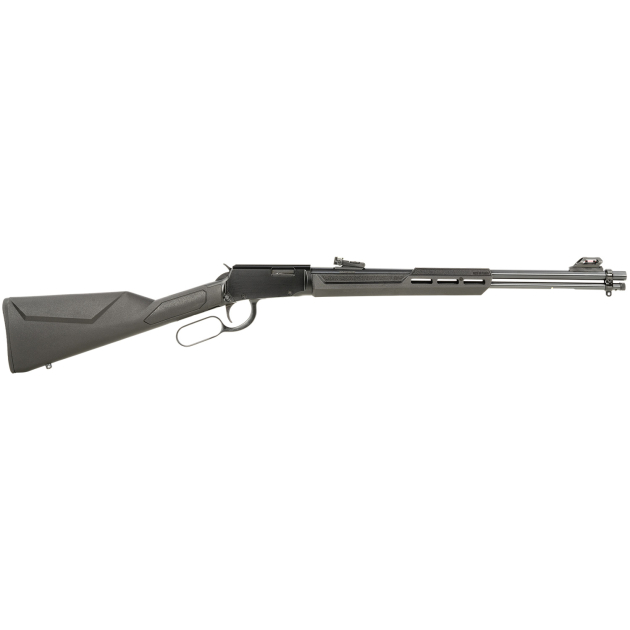 Rossi RL22W201SY Rio Bravo  Lever Action 22 WMR 12+1 20" Round Barrel, Black, Polished Rec/Barrel, Synthetic Stock, Fiber Optic Sights