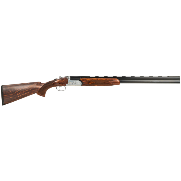Fausti Usa, Inc 15803 Caledon  28 Gauge 2.75" 2rd 26" Blued Barrel, Engraved Stainless Rec, Wood Laser Grain Stock, Metallic Bead Sight
