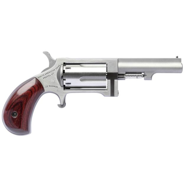 North American Arms SW250 Sidewinder 22 WMR 5rd 2.50" Barrel, Overall Stainless Steel Finish & Rosewood Birdshead Grip