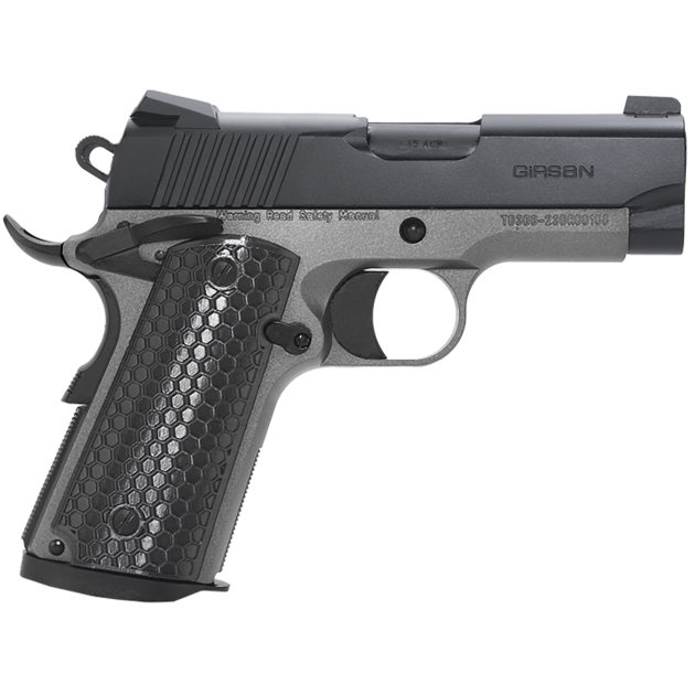 Girsan 392067 MC1911 SC Untouchable Sub-Compact Frame 9mm Luger 7+1 3.40" Black Steel Barrel, Black Serrated Steel Slide, Stainless Frame w/Beavertail, Black Polymer Grip