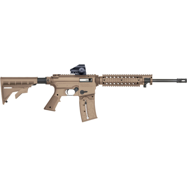 MOSSBERG 715T FLAT TOP 22LR - 16.25" 25RD GREEN DOT BLD/FDE