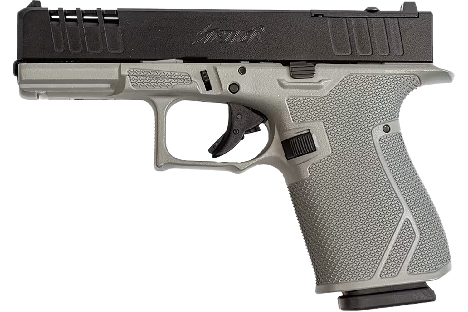 Great Lakes Firearms GL19SRK Striker 9mm 15+1 4" Front/Rear Serrations Cerakote Bull Shark Gray