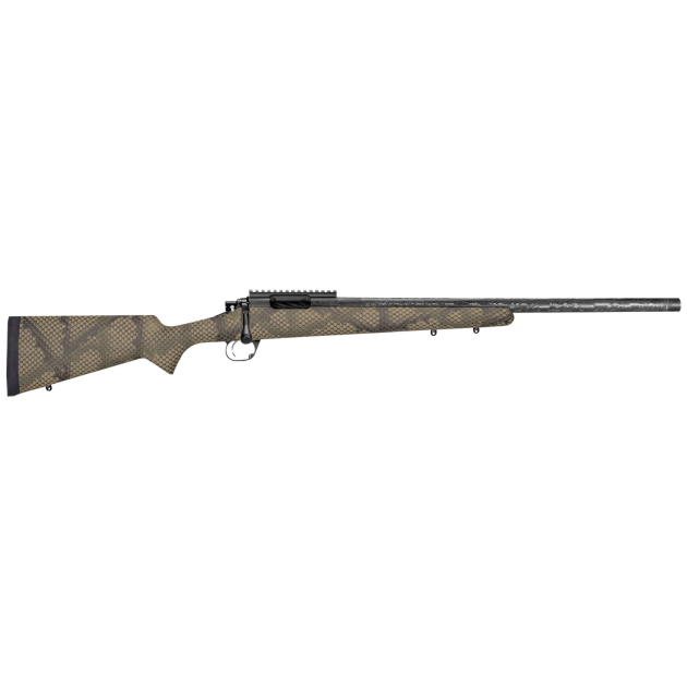 Proof Research 135297 Glacier TI Full Size 7mm PRC 4+1 24" Carbon Fiber Match Grade Threaded Barrel, Black Cerakote Titanium Receiver w/Picatinny Rail, Fixed PROOF Hunter TFDE Carbon Fiber Stock