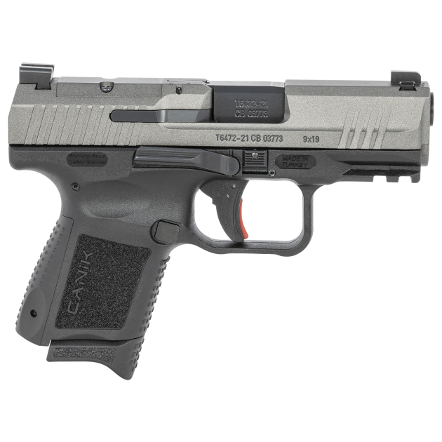 Canik HG6597TN TP9 Elite Subcompact 9mm Luger 3.60" 12+1 Black Tungsten Gray Cerakote Steel Slide Black Interchangeable Backstrap Grip