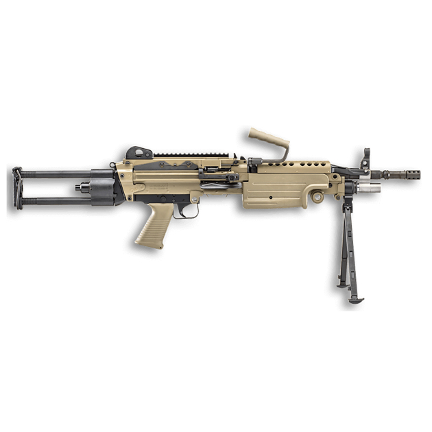 FN 46100172 M249S Para 5.56x45mm NATO 16.10" Barrel 30+1 Mag Or 200rd Belt Capacity, Flat Dark Earth Rotating & Telescoping Stock, Hydraulic Recoil Buffer, Non-Slip Buttplate, Optics Ready
