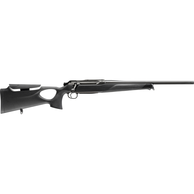 Sauer 80117648 505 Synchro XT Full Size 308 Win 3+1 22" Titanium Gray Threaded Barrel, Saddle Mount Steel Receiver, Black Thumbhole w/Adj Comb Synthetic Stock