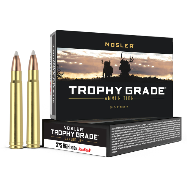 Nosler 60070 Trophy Grade 375H&HMag 300gr Nosler AccuBond 20 Per Box/10 Case