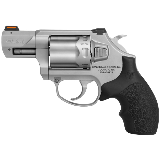 Diamondback DB0700S711 SDR 357 Mag/38 Special +P 6 Shot 2" Glass Bead Stainless Steel Barrel, Cylinder & Frame, Black Hogue Rubber Grip, Exposed Hammer