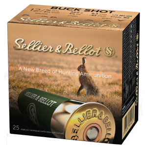 Sellier & Bellot SB12BSG Hunting 12Gauge 2.75" 9Pellets 1 1/8oz 00Buck Shot 25 Box/10 Case
