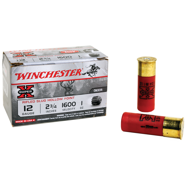 Winchester Ammo X12RS15VP Super X 12Gauge 2.75" 1oz Rifled Slug Shot 15 Per Box/10 Case