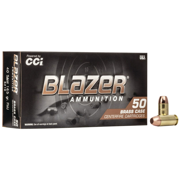 CCI 5210 Blazer Brass Handgun 40S&W 165gr Full Metal Jacket 50 Per Box/20 Case
