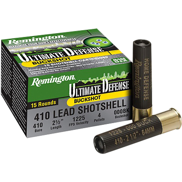 Remington Ammunition 20697 Ultimate Defense Buckshot 410Gauge 2.50" 000Buck Shot 15 Per Box/10 Case