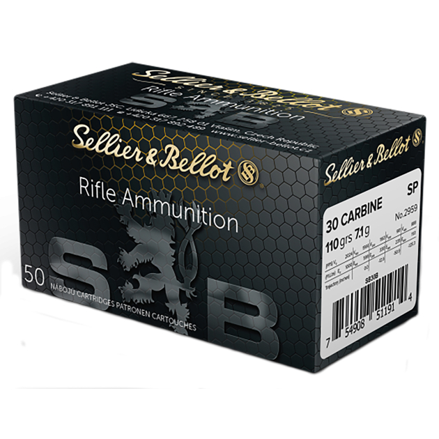 Sellier & Bellot SB30B Rifle 30Carbine 110gr Soft Point 50 Per Box/20 Case