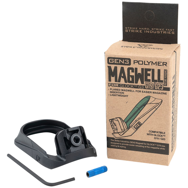 Strike Industries G3MAGWELL19 Flared Magwell Black Polymer for Gen 3 Glock 19 & 23