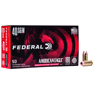 Federal AE40N1 American Eagle Indoor Range Training 40S&W 180gr Total Metal Jacket 50 Per Box/20 Case