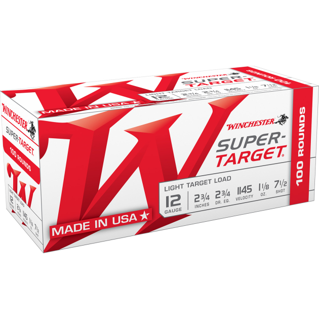 Winchester Ammo TRGT127VP Super-Target Light Target 12Gauge 2.75" 1 1/8oz 7.5Shot 100 Bx/2 Case *Value Pack
