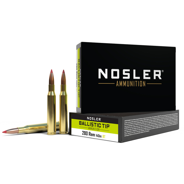 Nosler 40073 Ballistic Tip 280Rem 140gr Spitzer Ballistic Tip 20 Per Box/10 Case