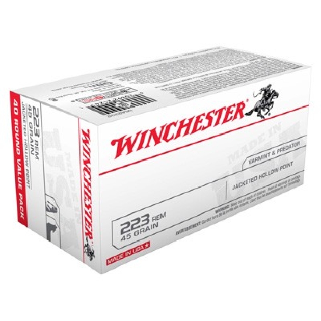 WINCHESTER USA 223 REM 45GR - JHP 40RD 10BX/CS