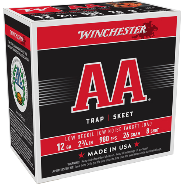 WINCHESTER AA 12GA 2.75" - 7/8OZ #8 980FPS 250RD CASE LOT