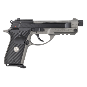 Girsan 390890 MC 14TX 380 ACP 13+1 4.90" Tungsten Cerakote Spiral Fluted Threaded Tip-Up Barrel, Matte Black Serrated Steel Slide, Tungsten Cerakote Aluminum Frame w/Picatinny Rail, Black G10 Grip