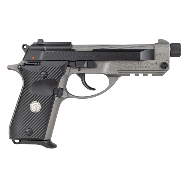 Girsan 390890 MC 14TX 380 ACP 13+1 4.90" Tungsten Cerakote Spiral Fluted Threaded Tip-Up Barrel, Matte Black Serrated Steel Slide, Tungsten Cerakote Aluminum Frame w/Picatinny Rail, Black G10 Grip