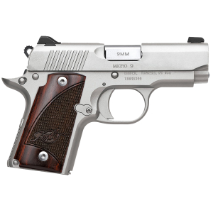 Kimber Mfg.,inc 3300158 Micro 9 Stainless Rosewood 9mm 7+1 3.15" Satin Silver Stainless Steel Slide Rosewood Grip