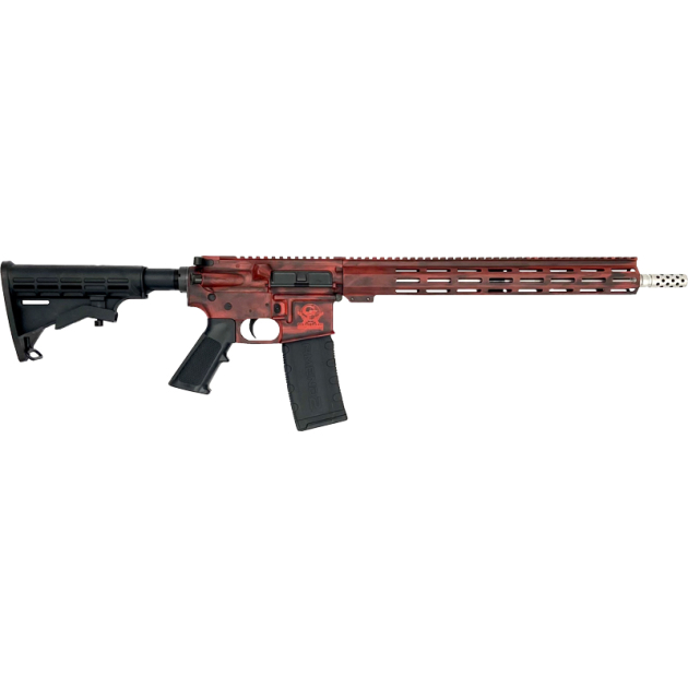 GLFA AR15 BATTLEWORN 223 WYLDE - 16" S/S BBL LIPSTICK RED