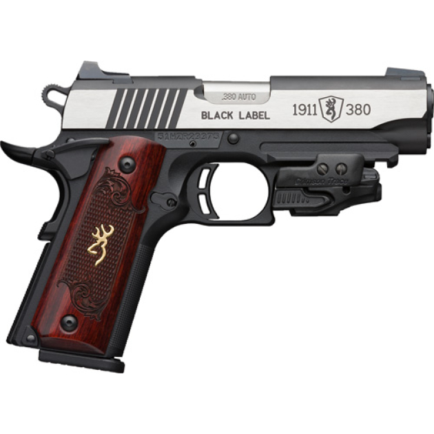 BROWNING 1911-380 BLACK LABEL - MEDALLION W/ LASER 4.25" WOOD