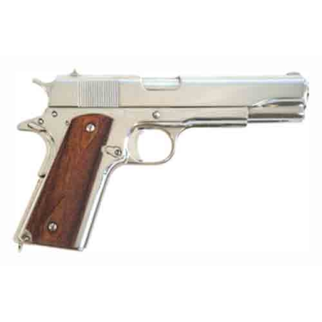 CIMARRON 1911A1 45ACP 5" FS - 8-SHOT POLISHED NICKEL WALNUT