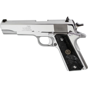 IVER JOHNSON 1911A1 45ACP 5" - FS 8RD CHROME BLK PEARL GRIPS
