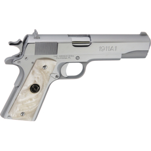 IVER JOHNSON 1911A1 45ACP 5" - FS 8RD CHROME WHITE PEARL GRIP