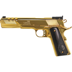 IVER JOHNSON EAGLE XL PORTED - 45ACP 6" 24K GOLD BLACK WOOD - Image 2