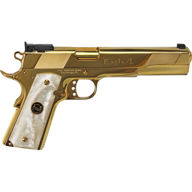 IVER JOHNSON EAGLE XL - 45ACP 6" 24K GOLD WHITE PEARL