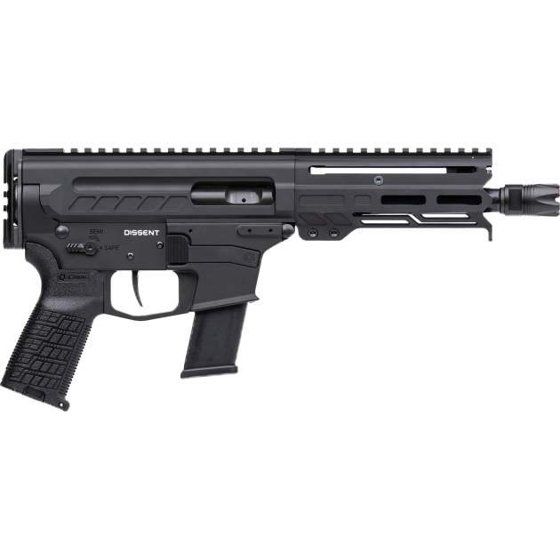 CMMG 45A4C0FAB Dissent MKG 45 ACP 13+1 6.50" Black Nitride Medium Taper Threaded Barrel, CMMG 5.5" M-LOK Handguards, Black Armor Cerakote Aluminum Picatinny Rail Receiver, CMMG Zeroed Grips