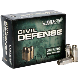 Liberty Ammunition Civil Defense 380ACP 50gr 20 Per Box/10 Case