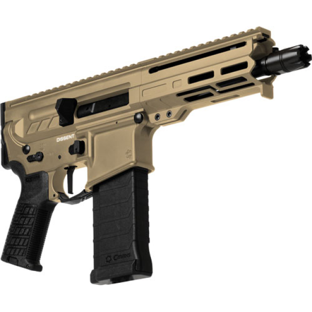 CMMG PISTOL DISSENT MK4 5.7X28 - MM 6.5" 32RD COYOTE TAN