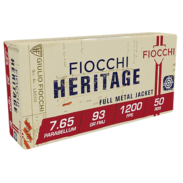 Fiocchi 765A Heritage 7.65x21mm Parabellum 93gr Semi Jacketed Soft Point 50 Per Box/20 Case