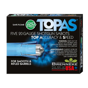 Brenneke SL202TOPN TOPAS 20Gauge 2.75" 1/2oz Sabot Slug Shot 5 Per Box/50 Case