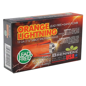 Brenneke SL122OLN Orange Lightning 12Gauge 2.75" 2/3oz Slug Shot 5 Per Box/50 Case