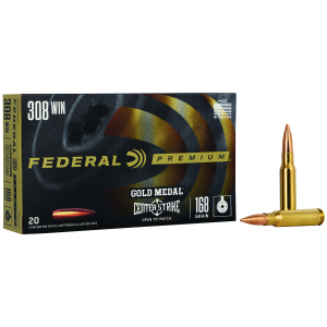 Federal GM308OTM1 Premium Gold Medal 308Win 168gr Open Tip Match 20 Per Box/10 Case