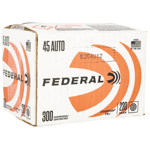 Federal C45230A300 Champion Training 45ACP 230gr Full Metal Jacket 300 Per Box/1 Case *Loose