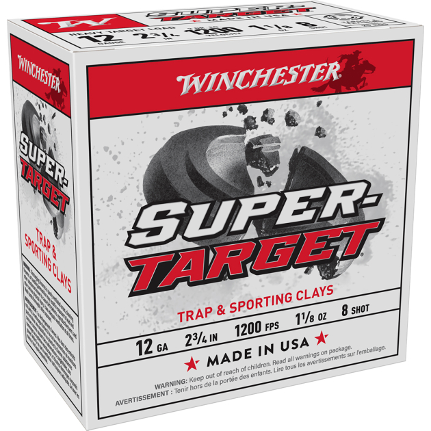 Winchester Ammo TRGT12M8 Super-Target Heavy 12Gauge 2.75" 1 1/8oz 8Shot 25 Per Box/10 Case