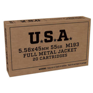 Winchester Ammo SGM193KW USA  5.56x45mmNATO 55gr Full Metal Jacket 20 Per Box/50 Case