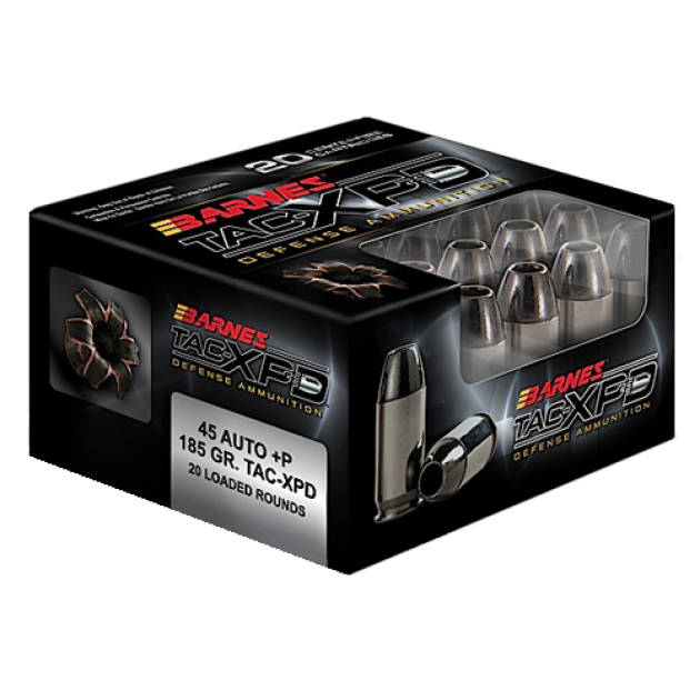 Barnes Bullets 21555 TAC-XPD Defense Handgun 45ACP +P 185gr 20 Per Box/10 Case
