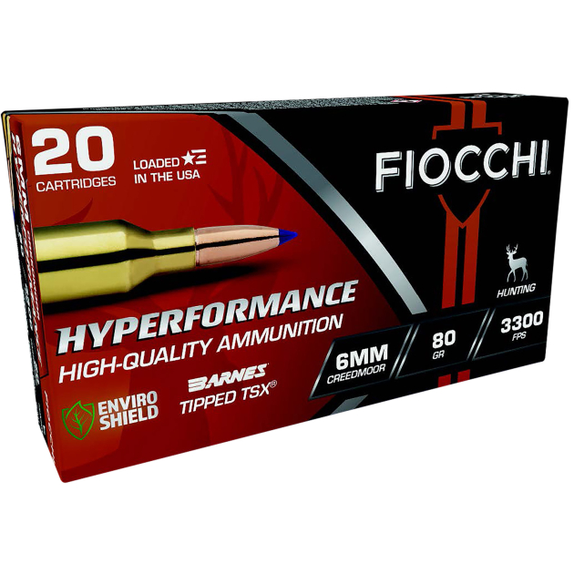 Fiocchi 6CMTT Hyperformance 6mm Creedmoor 80gr Barnes Tipped TSX 20 Per Box/10 Case