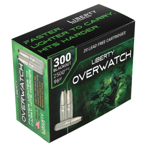 Liberty Ammunition LAOW300962500 OverWatch  300Blackout 96gr Open Cavity Design 20 Per Box/50 Case