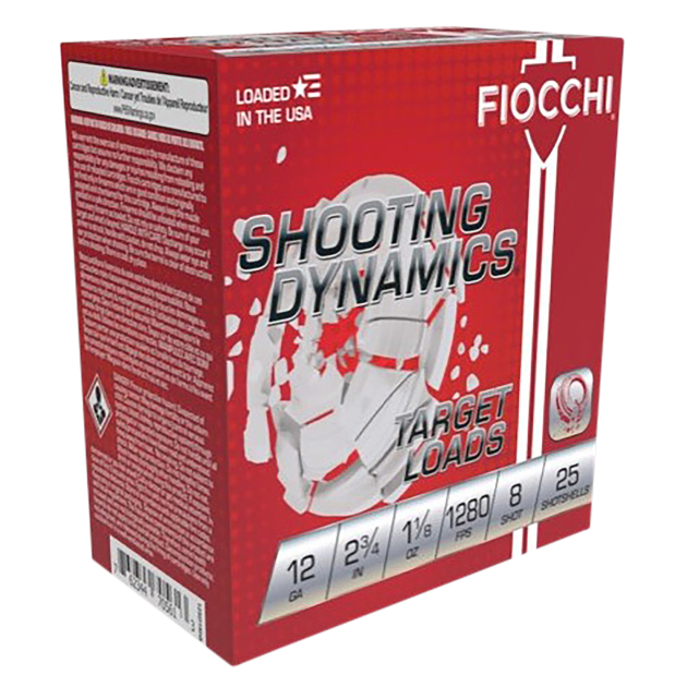 Fiocchi 12SDHV8 Shooting Dynamics Target 12Gauge 2.75" 1 1/8oz 8Shot 25 Per Box/10 Case