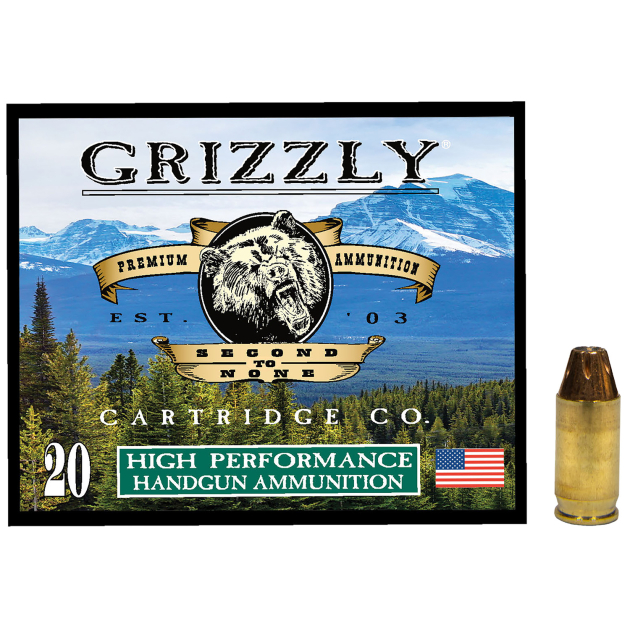 Grizzly Ammo GC38A1   380ACP+P 90gr Jacketed Hollow Point 20 Per Box/10 Case