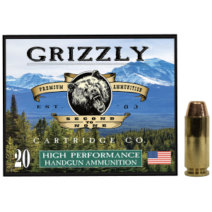Grizzly Ammo GC10CM2 10mmAuto 200gr Full Metal Jacket Flat Point 20 Per Box/10 Case